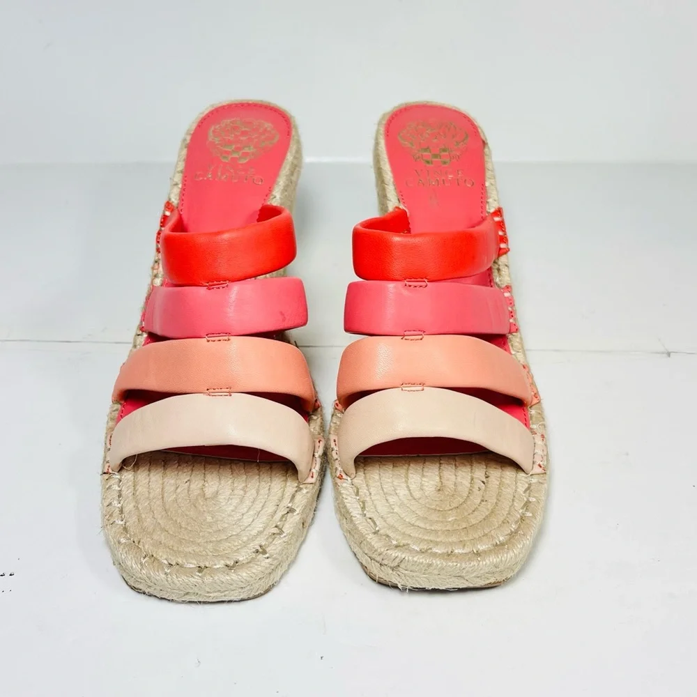 Vince‎ Camuto Molisana Espadrilles Wedge Sandals Womens Size 9M Orange/Pink.